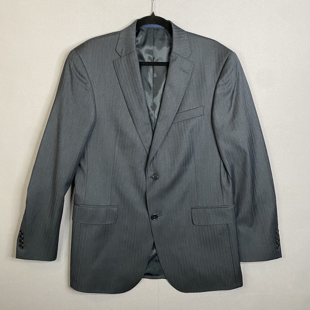 VTG Daniel Cremieux 40R Navy Tonal Herringbone Loro Piana Wool Blazer Sport